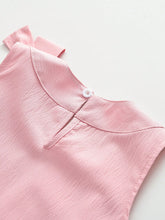 Young Girl 2pcs Casual Tank Bowknot Top & Shorts Clothes Set For Summer